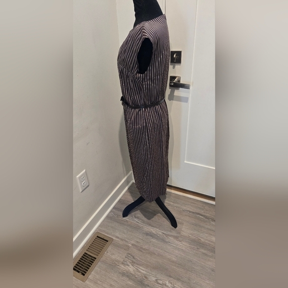 Neiman Marcus Brown and White Striped Dress - Picture 5 of 5